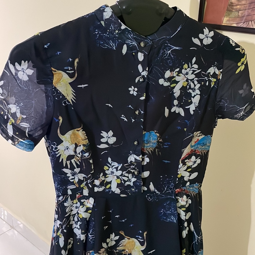 Lovely blue floral Migeer full length dress. Size M - Picture 9 of 16